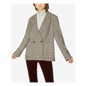 SANCTUARY Womens Stretch Notched Collar Button-front Wear To Work Blazer Jacket